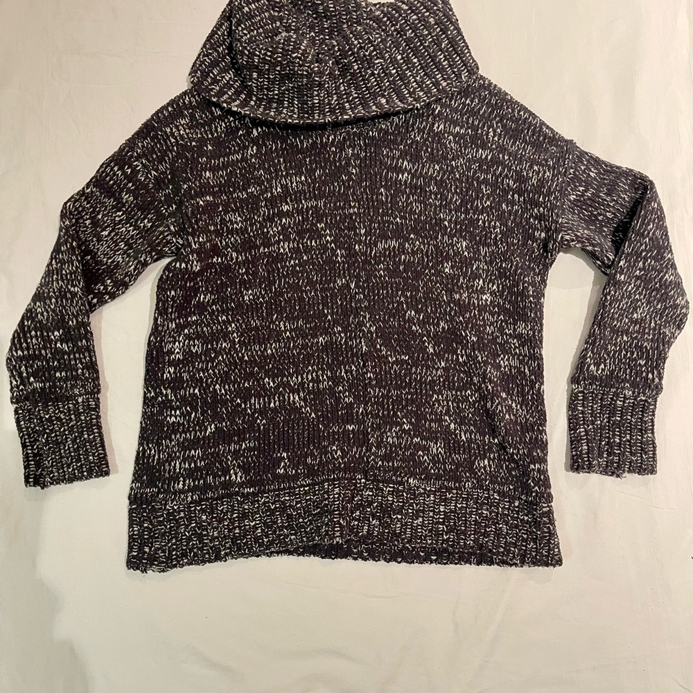 Jones New York Black and White Cowl Neck Sweater